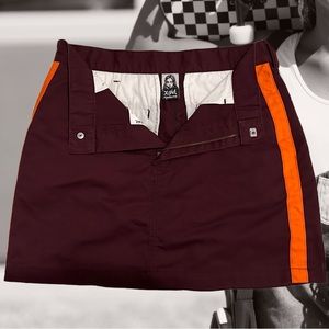 X-girl grunge chino mini skirt in maroon and orange medium